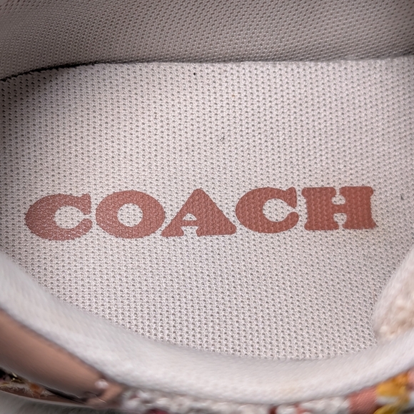 Coach Lowline Tweed Sneakers | Size 7.5 | Multicolor Pink & White Tweed with Box - Picture 15 of 16